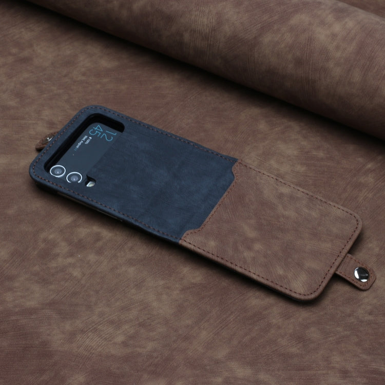 For Samsung Galaxy Z Flip 4 5G Side Buckle Double Fold Leather Phone Case