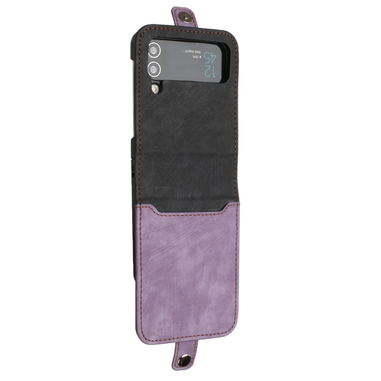 For Samsung Galaxy Z Flip 4 5G Side Buckle Double Fold Leather Phone Case