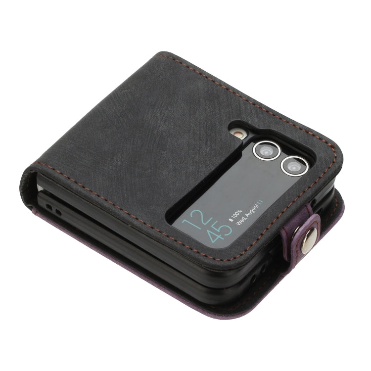 For Samsung Galaxy Z Flip 4 5G Side Buckle Double Fold Leather Phone Case