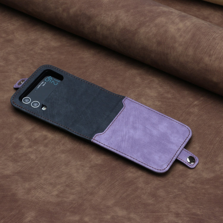 For Samsung Galaxy Z Flip 4 5G Side Buckle Double Fold Leather Phone Case