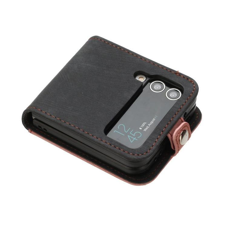 For Samsung Galaxy Z Flip 4 5G Side Buckle Double Fold Leather Phone Case