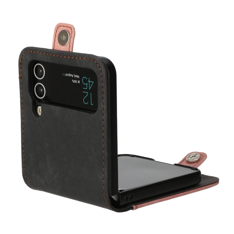 For Samsung Galaxy Z Flip 4 5G Side Buckle Double Fold Leather Phone Case