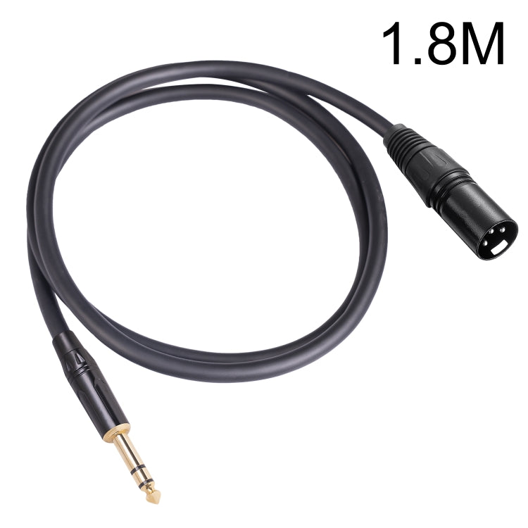 TC145BK19 6.35mm 1/4 inch TRS Male to XLR 3pin Male Audio Cable, Length:1.8m
