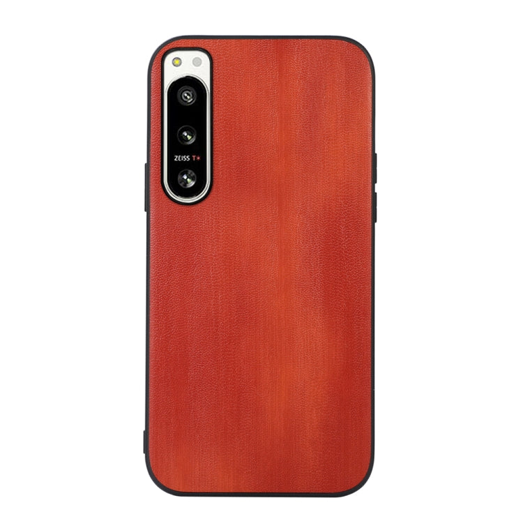 For Sony Xperia 5 IV Yellow Cow Texture PU Phone Case