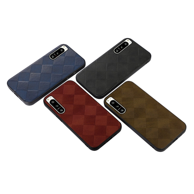 For Sony Xperia 5 IV Weave Plaid PU Phone Case