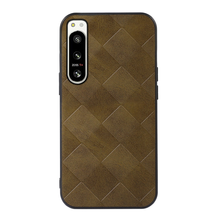 For Sony Xperia 5 IV Weave Plaid PU Phone Case