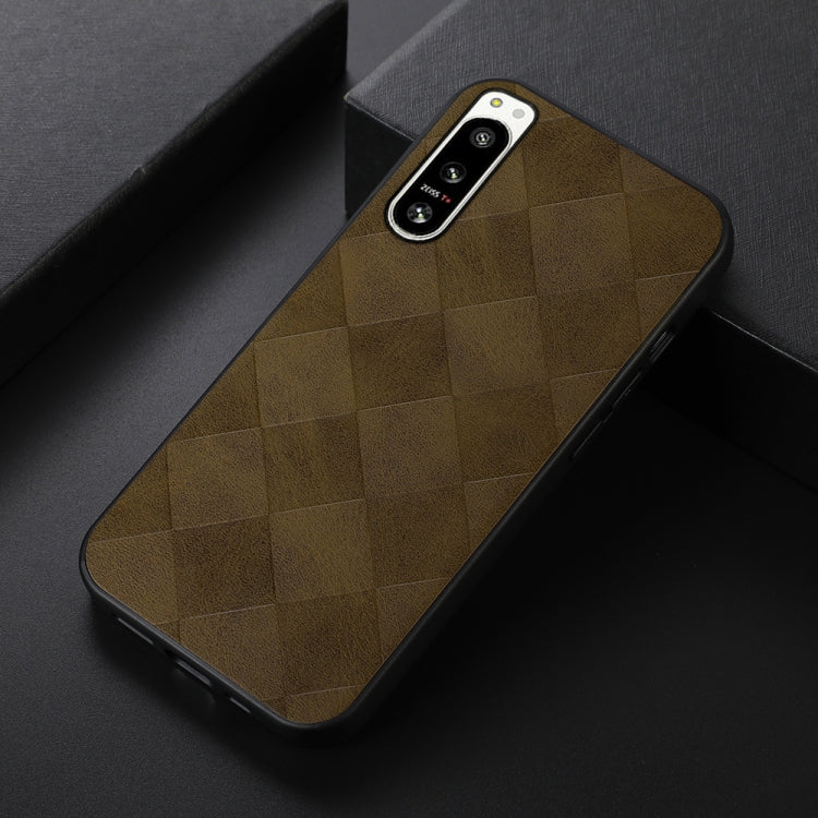 For Sony Xperia 5 IV Weave Plaid PU Phone Case