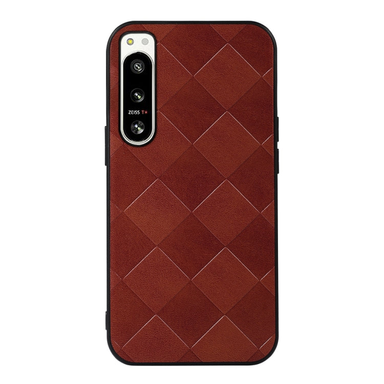 For Sony Xperia 5 IV Weave Plaid PU Phone Case