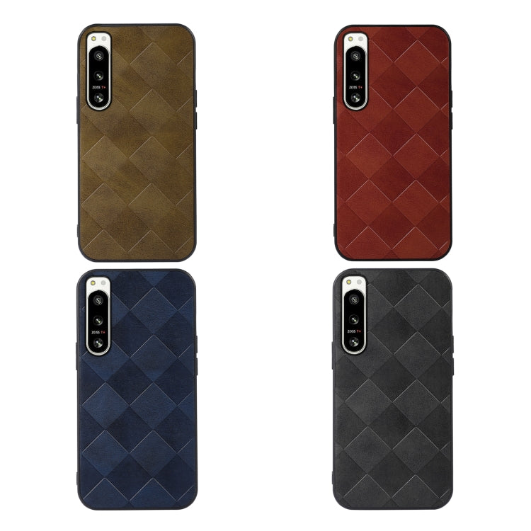 For Sony Xperia 5 IV Weave Plaid PU Phone Case