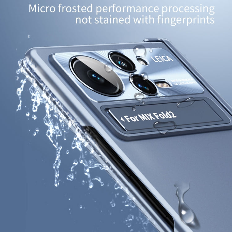 For Xiaomi Mix Fold 2 Electroplating Hinged Folding Phone Case with S Pen Fold Edtion