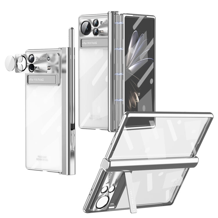 For Xiaomi Mix Fold 2 Magnetic Hinges Plating Phone Case with Holder