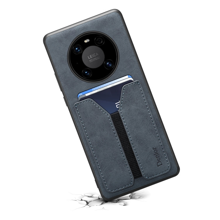 For Huawei Mate 50 Denior DV Elastic Card PU Back Cover Phone Case