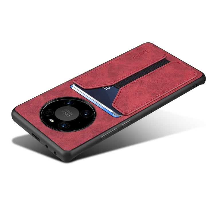 For Huawei Mate 50 Denior DV Elastic Card PU Back Cover Phone Case