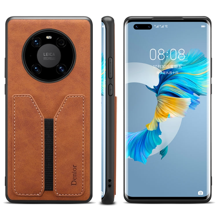 For Huawei Mate 50 Denior DV Elastic Card PU Back Cover Phone Case