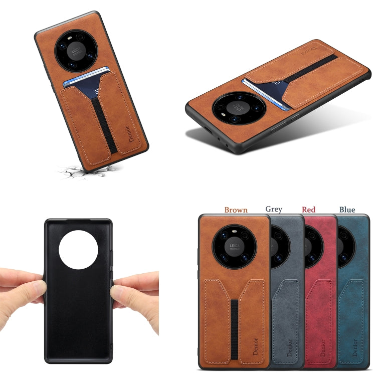 For Huawei Mate 50 Denior DV Elastic Card PU Back Cover Phone Case