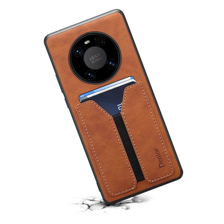 For Huawei Mate 50 Pro Denior DV Elastic Card PU Back Cover Phone Case