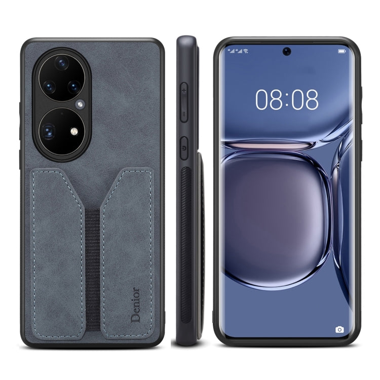 For Huawei P50 Pro Denior DV Elastic Card PU Back Cover Phone Case