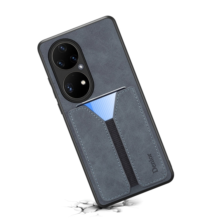 For Huawei P50 Pro Denior DV Elastic Card PU Back Cover Phone Case