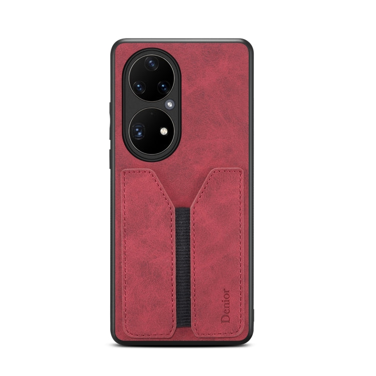 For Huawei P50 Pro Denior DV Elastic Card PU Back Cover Phone Case
