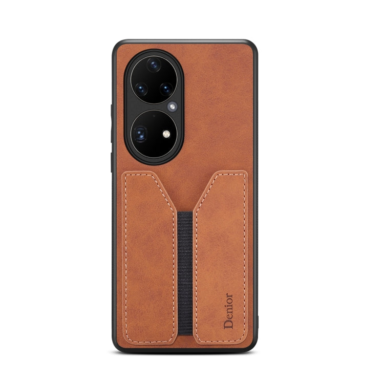 For Huawei P50 Pro Denior DV Elastic Card PU Back Cover Phone Case