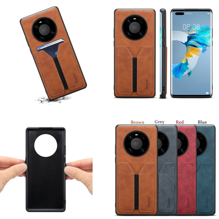 For Huawei Mate 40 Pro Denior DV Elastic Card PU Back Cover Phone Case