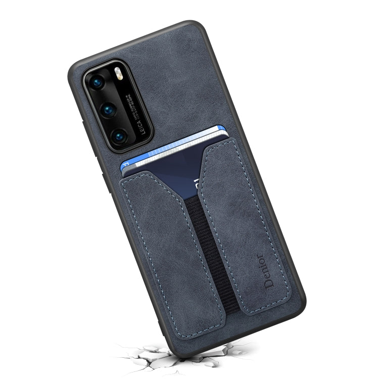 For Huawei P40 Denior DV Elastic Card PU Back Cover Phone Case