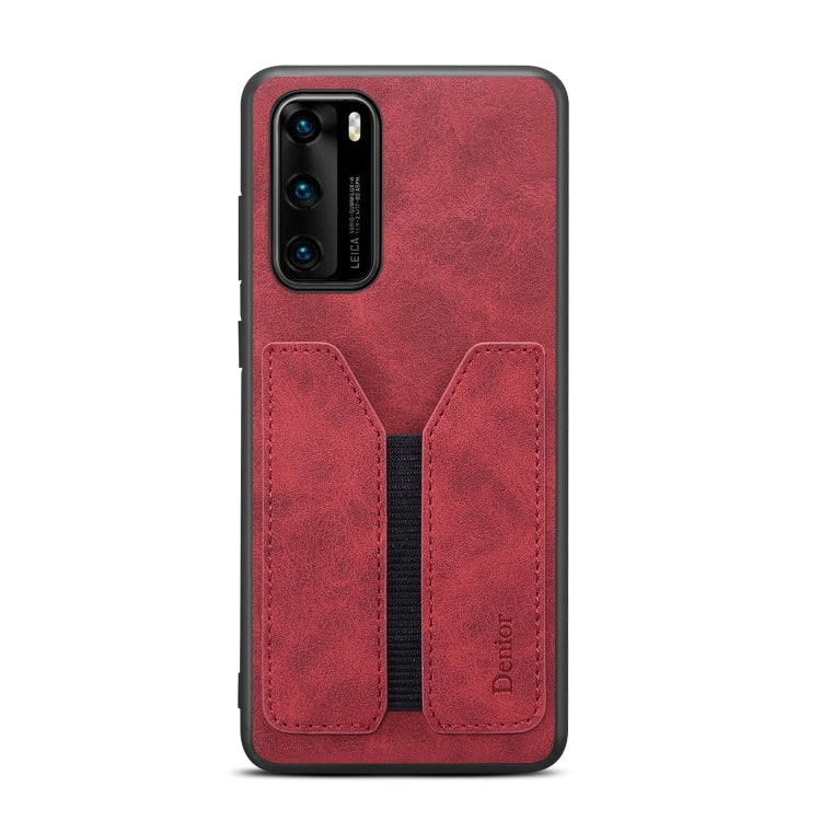 For Huawei P40 Denior DV Elastic Card PU Back Cover Phone Case