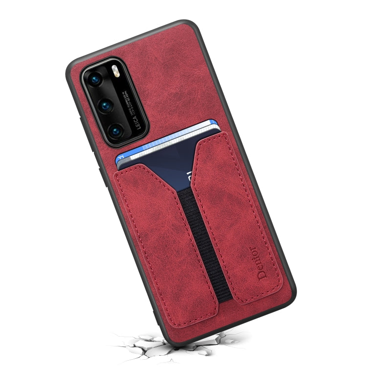 For Huawei P40 Pro Denior DV Elastic Card PU Back Cover Phone Case