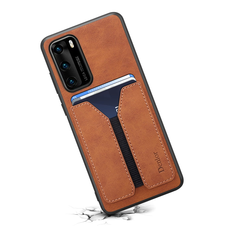 For Huawei P40 Pro Denior DV Elastic Card PU Back Cover Phone Case