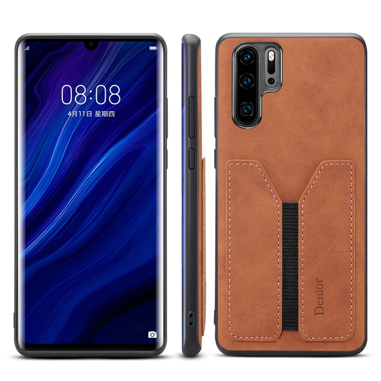 For Huawei P30 Pro Denior DV Elastic Card PU Back Cover Phone Case