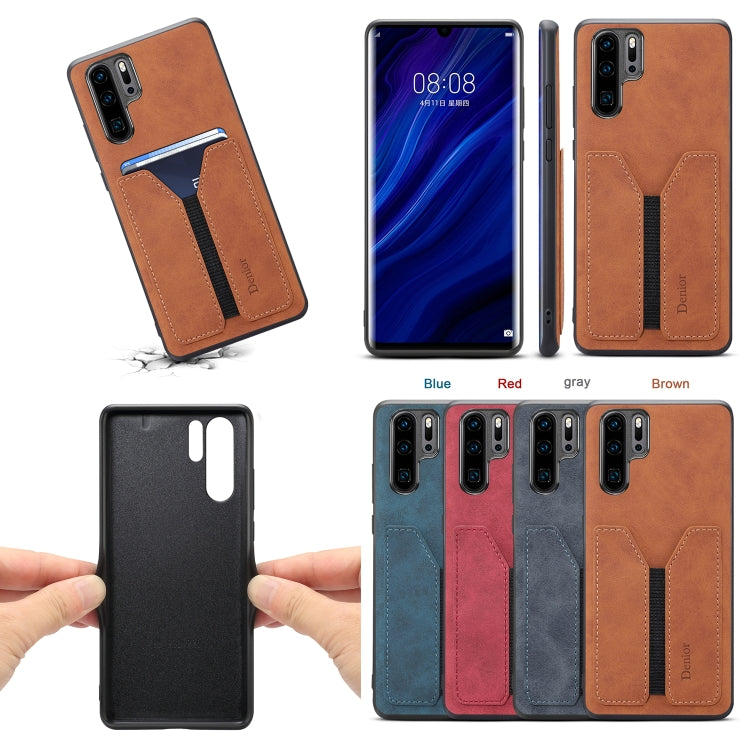 For Huawei P30 Pro Denior DV Elastic Card PU Back Cover Phone Case