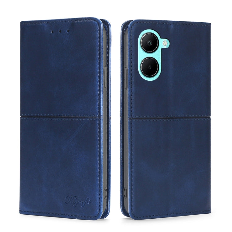 For Realme C33 4G Cow Texture Magnetic Leather Phone Case