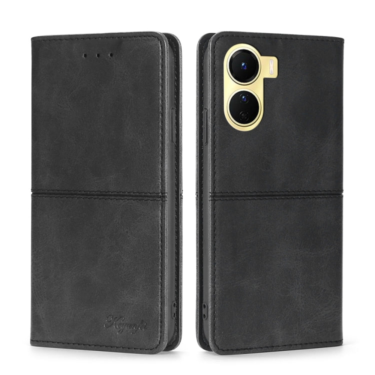 For vivo Y16 4G/Y02s 4G Cow Texture Magnetic Leather Phone Case