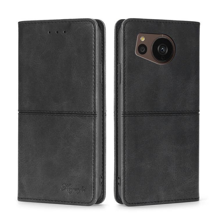 For Sharp Aquos sense7 Plus Cow Texture Magnetic Leather Phone Case