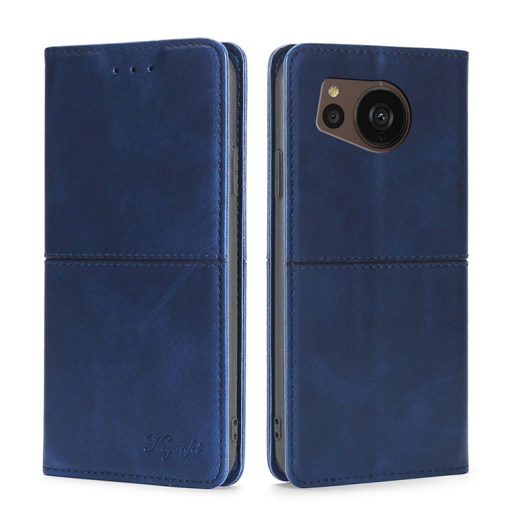 For Sharp Aquos sense7 Plus Cow Texture Magnetic Leather Phone Case