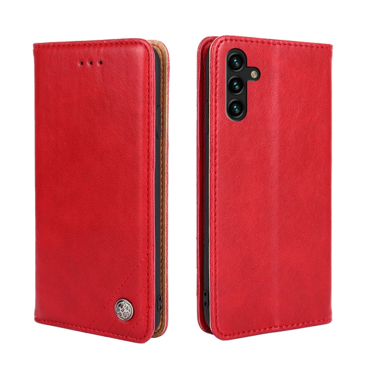 For Samsung Galaxy A04s Non-Magnetic Retro Texture Flip Leather Phone Case