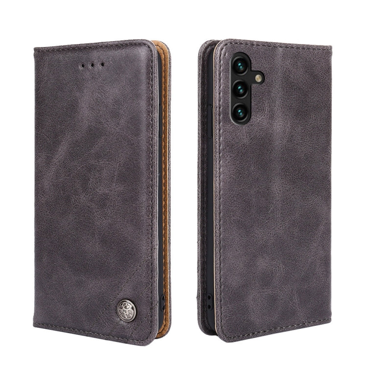 For Samsung Galaxy A04s Non-Magnetic Retro Texture Flip Leather Phone Case