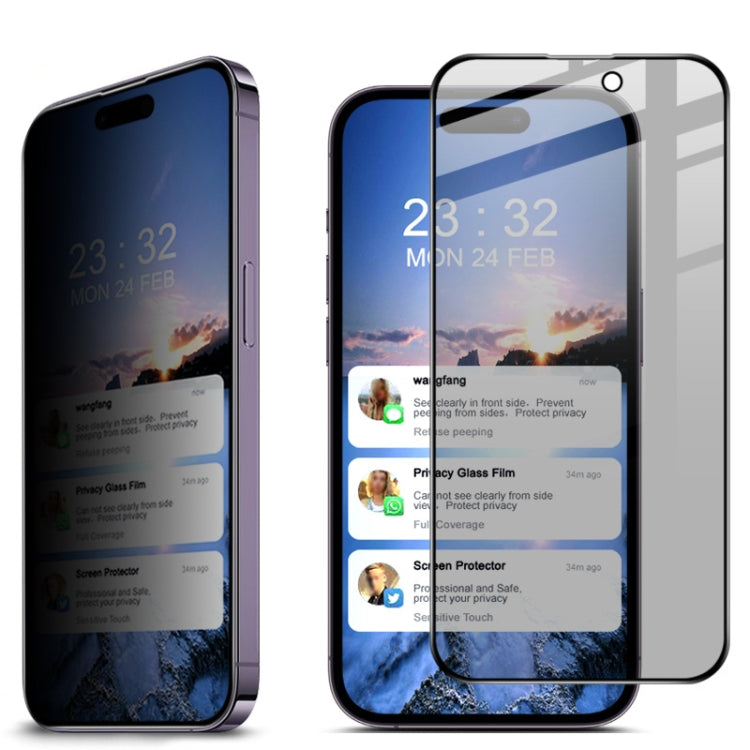 For iPhone 14 Pro Max IMAK HD Full Screen Anti-spy Tempered Glass Protective Film
