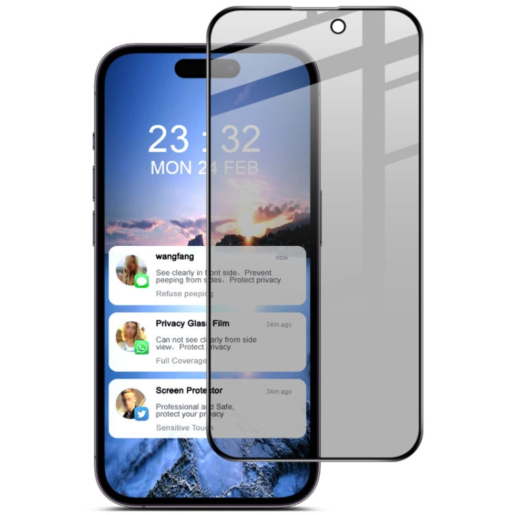 For iPhone 14 Pro Max IMAK HD Full Screen Anti-spy Tempered Glass Protective Film