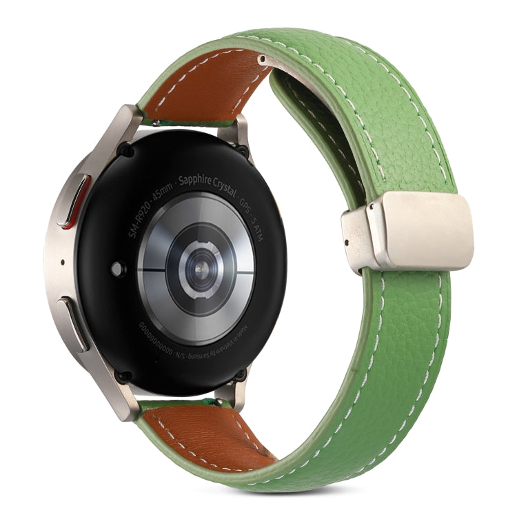 For Samsung Galaxy Watch 5 Folding Buckle Genuine Leather Watch Band