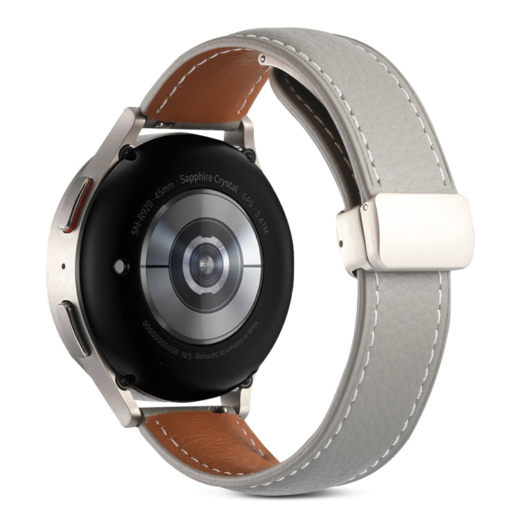 For Samsung Galaxy Watch 5 Folding Buckle Genuine Leather Watch Band