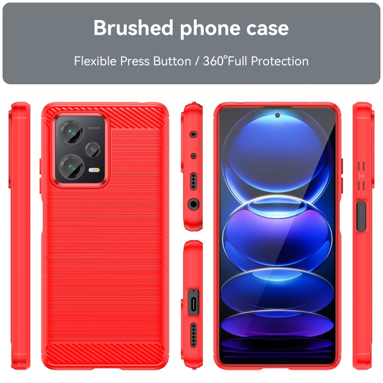 For Xiaomi Redmi Note 12 Pro+ China / Global Brushed Texture Carbon Fiber TPU Phone Case
