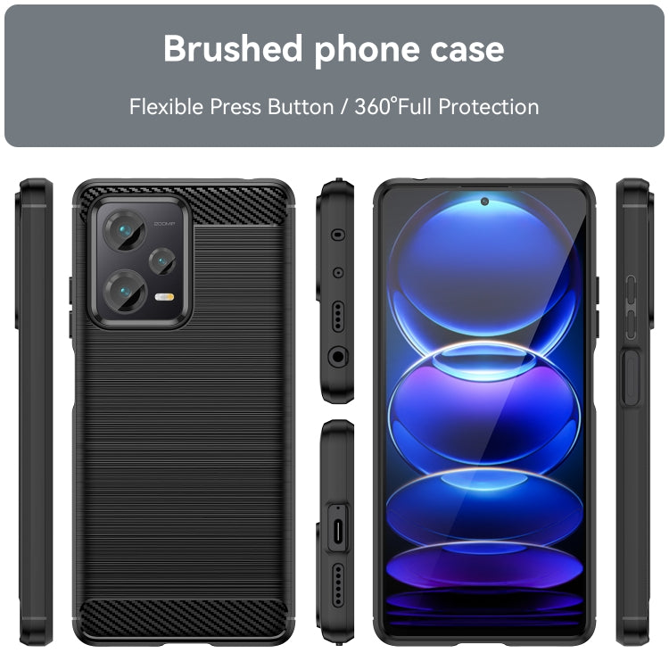 For Xiaomi Redmi Note 12 Pro+ China / Global Brushed Texture Carbon Fiber TPU Phone Case