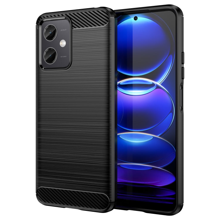 For Xiaomi Redmi Note 12 China Brushed Texture Carbon Fiber TPU Phone Case