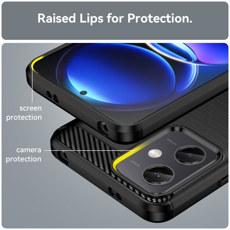 For Xiaomi Redmi Note 12 China Brushed Texture Carbon Fiber TPU Phone Case