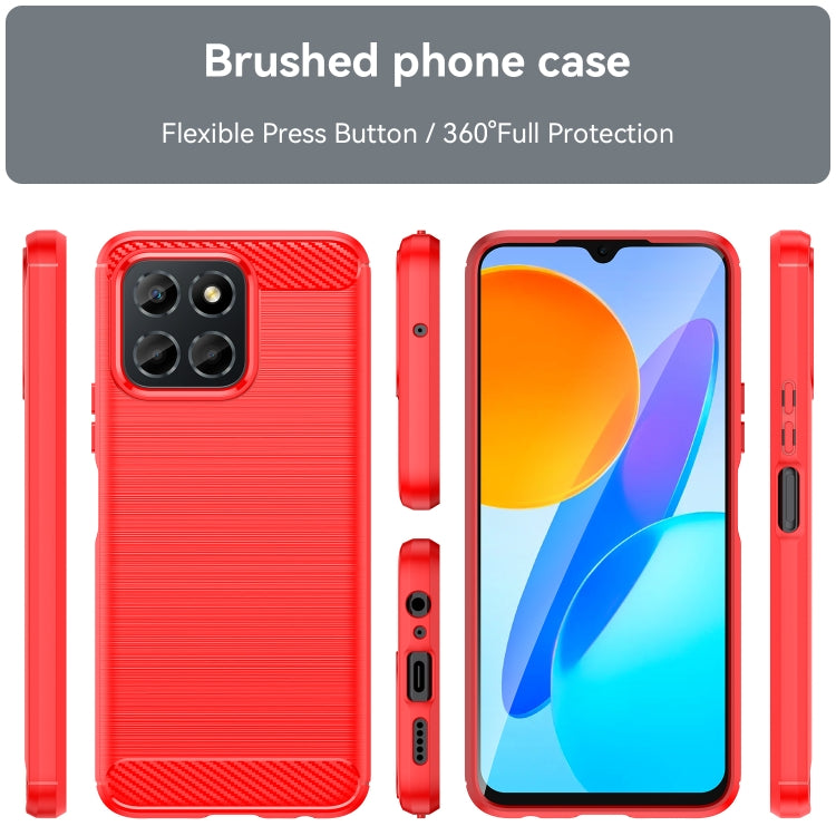 For Honor Play 6C Brushed Texture Carbon Fiber TPU Phone Case