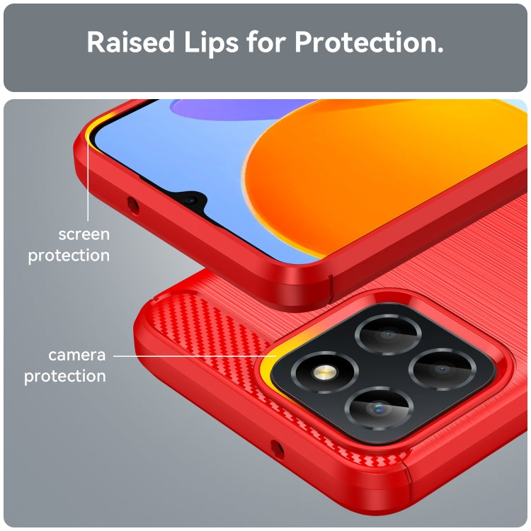 For Honor Play 6C Brushed Texture Carbon Fiber TPU Phone Case