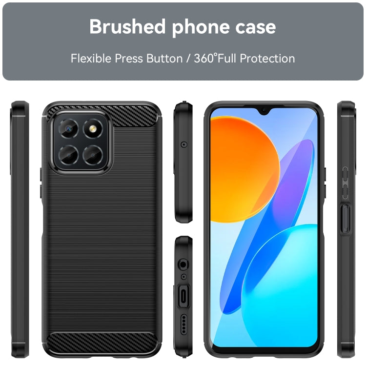 For Honor Play 6C Brushed Texture Carbon Fiber TPU Phone Case
