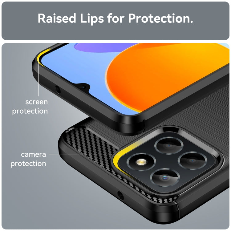 For Honor Play 6C Brushed Texture Carbon Fiber TPU Phone Case