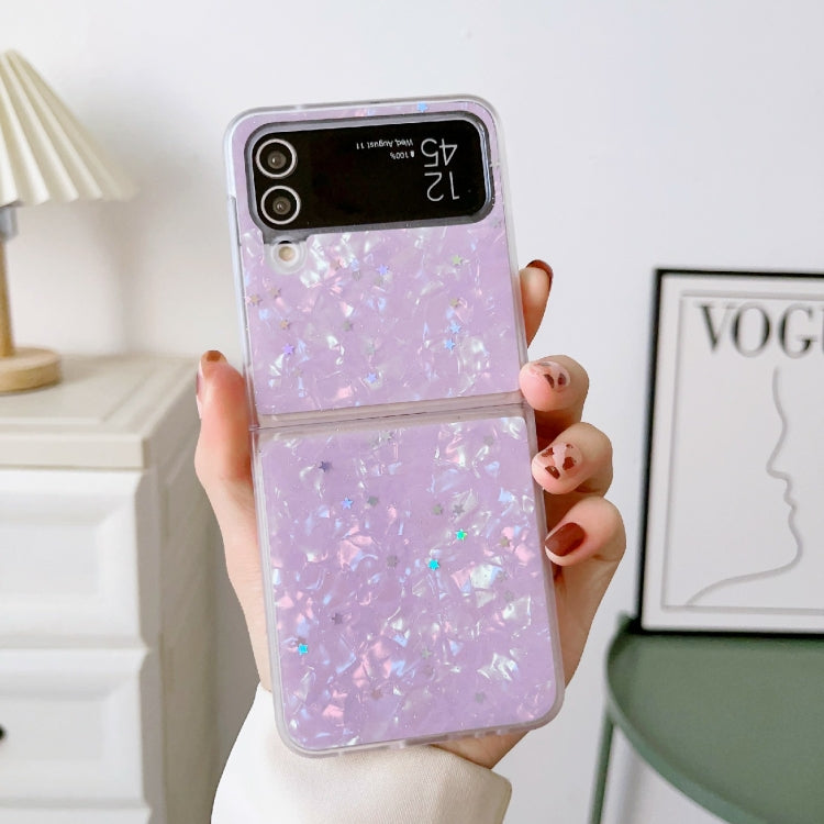 For Samsung Galaxy Z Flip3 5G Shell Pattern Glitter Shockproof Phone Case